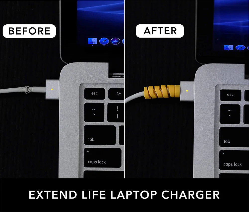 Charging Cable Protector – Cord Organizer, Holder & Winder Clip Set