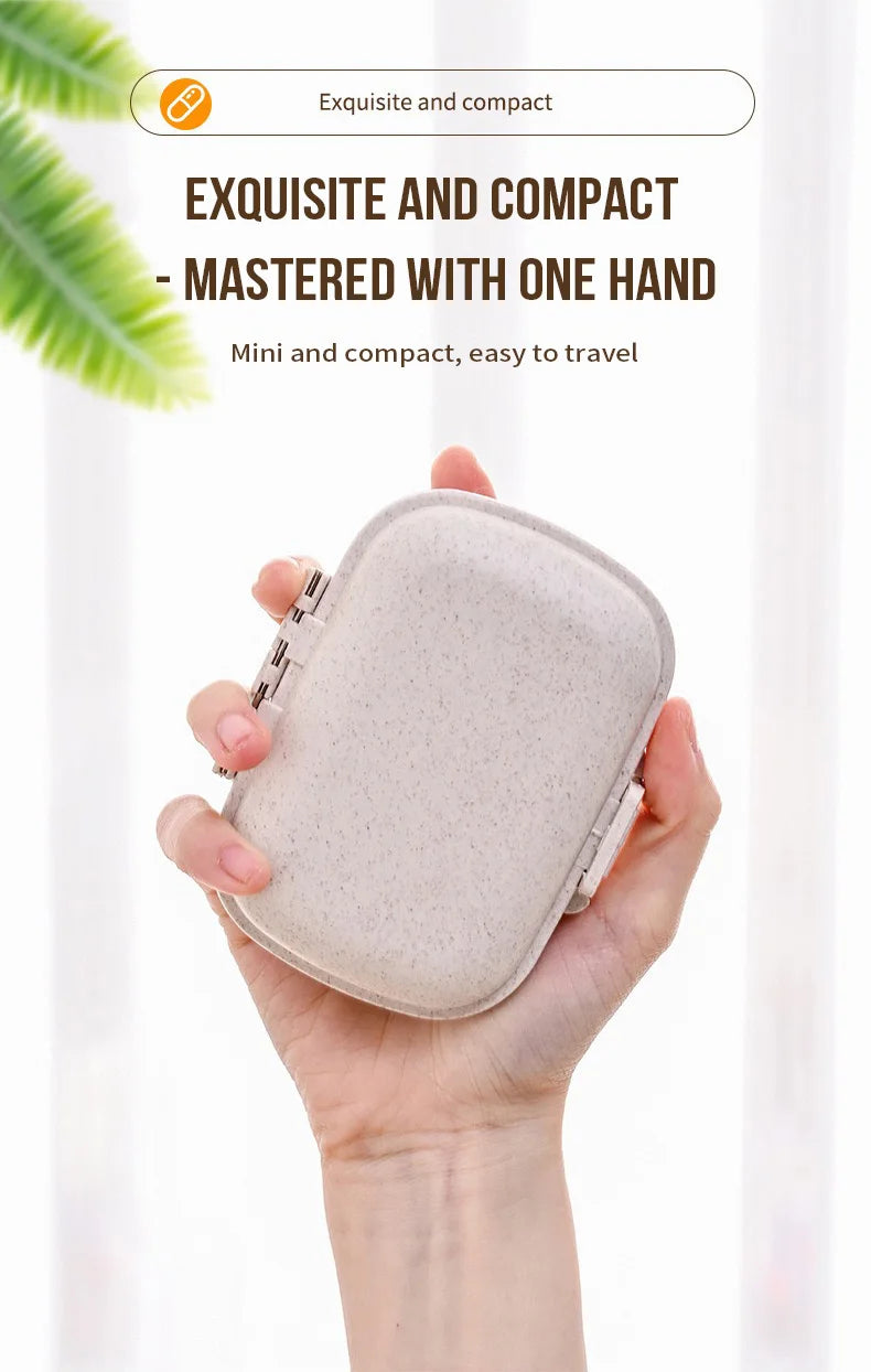 8-Grid Pill Organizer Box – Travel Medicine Storage with Seal Ring