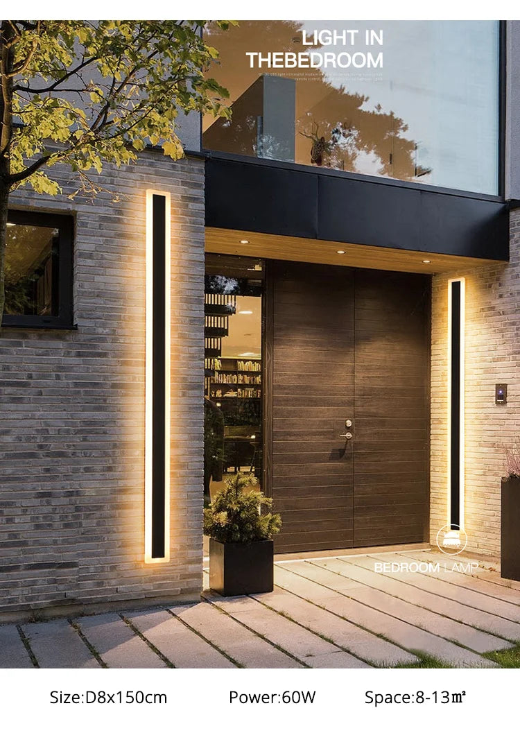 Outdoor Waterproof LED Wall Lights with Remote – Modern Dimmable