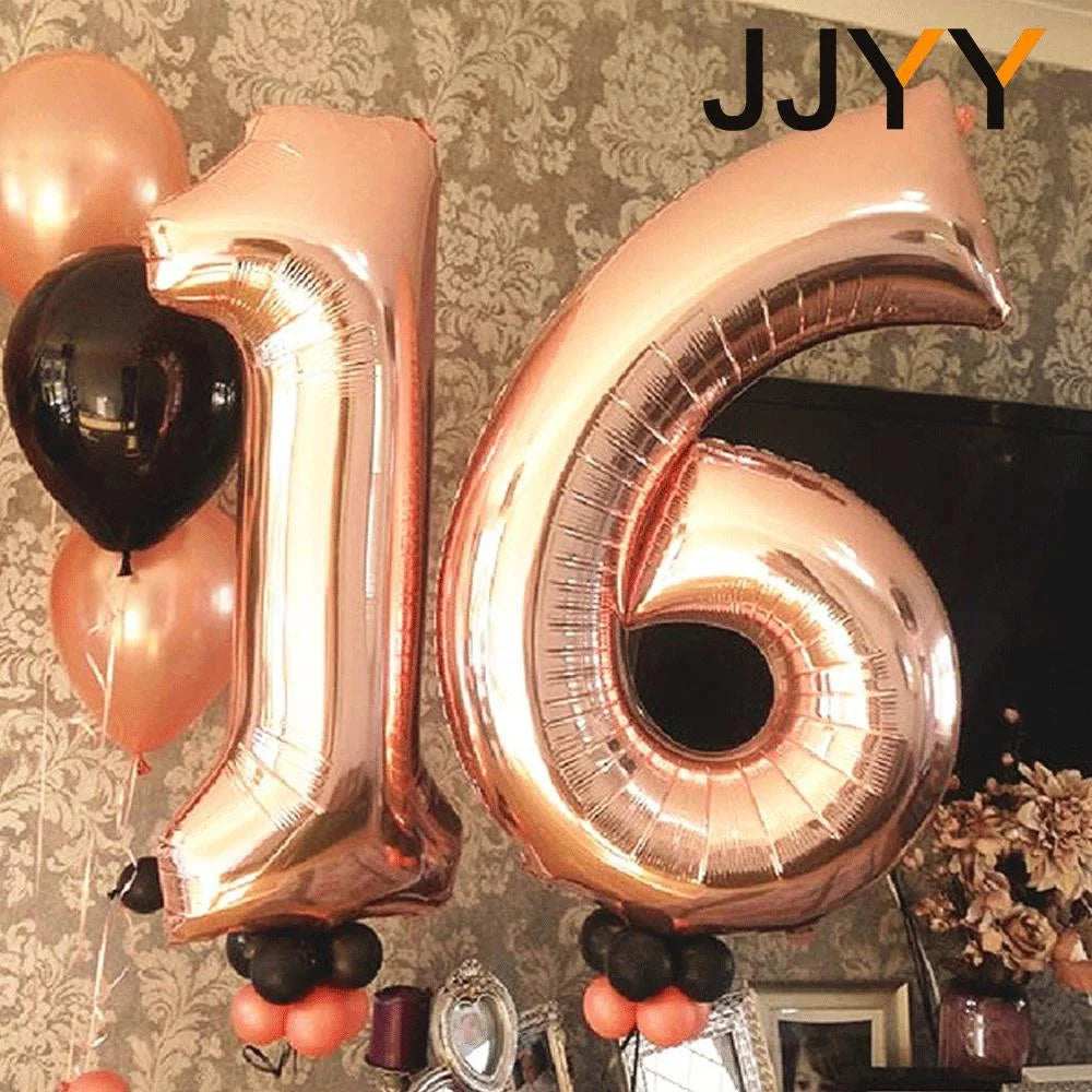 32" Foil Number Balloons 0–9 – Birthday & Party Decorations