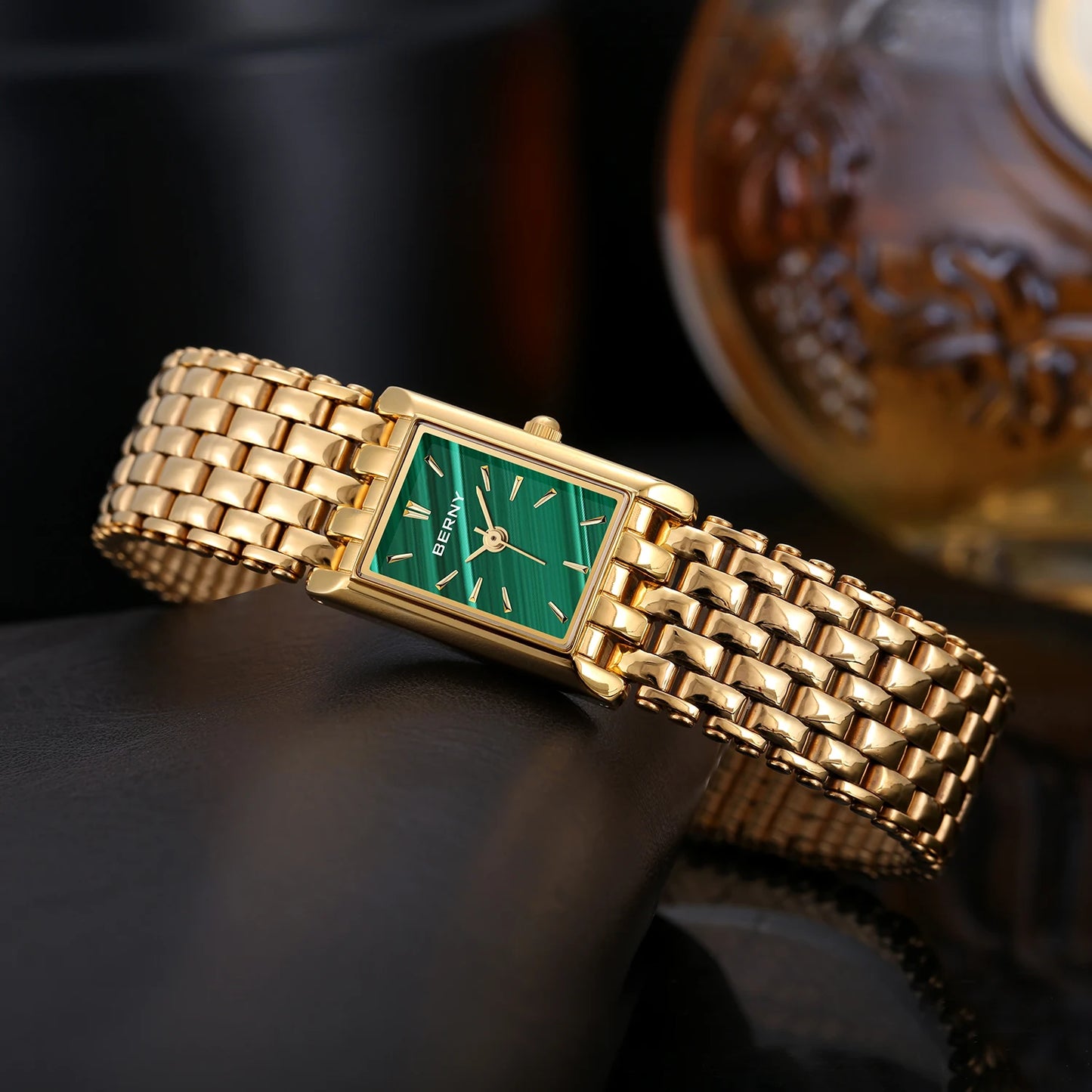 Gold Square Women’s Quartz Wristwatch | Luxury Fashion Watch