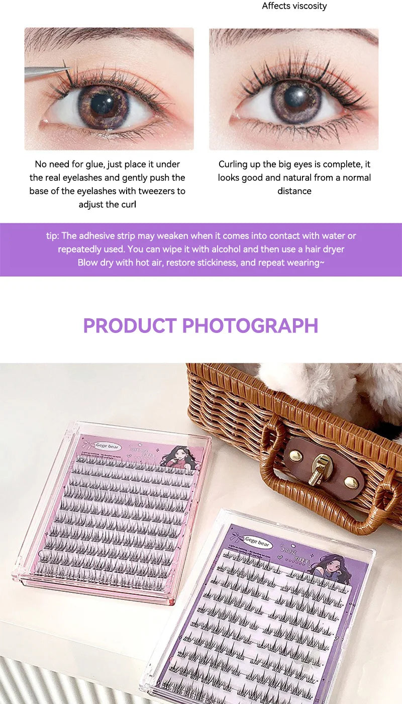 Cartmela No-Glue False Eyelashes - Easy, Natural Look with Sunflower Design