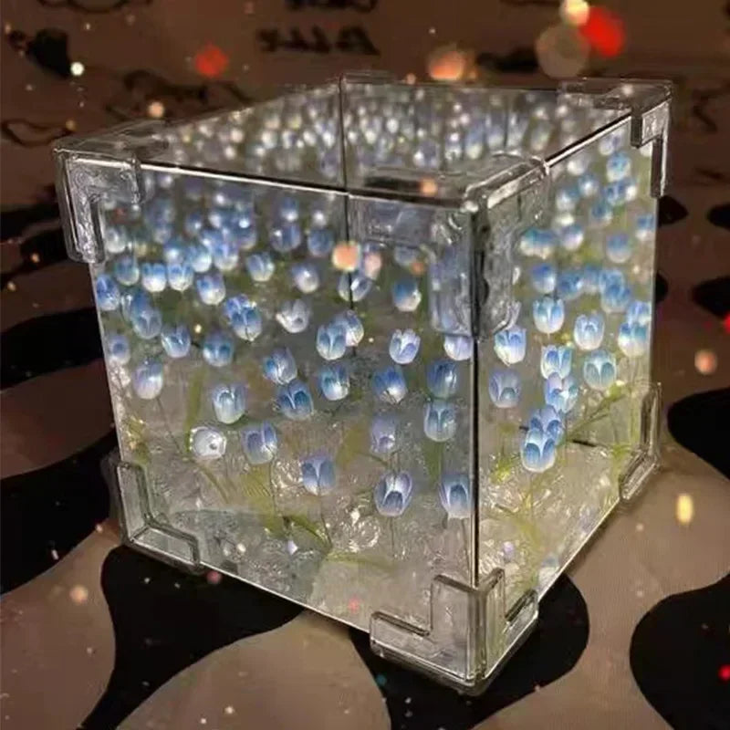 DIY Tulip Flower Night Lamp Kit – 3D Sea Cube Gift for Couples