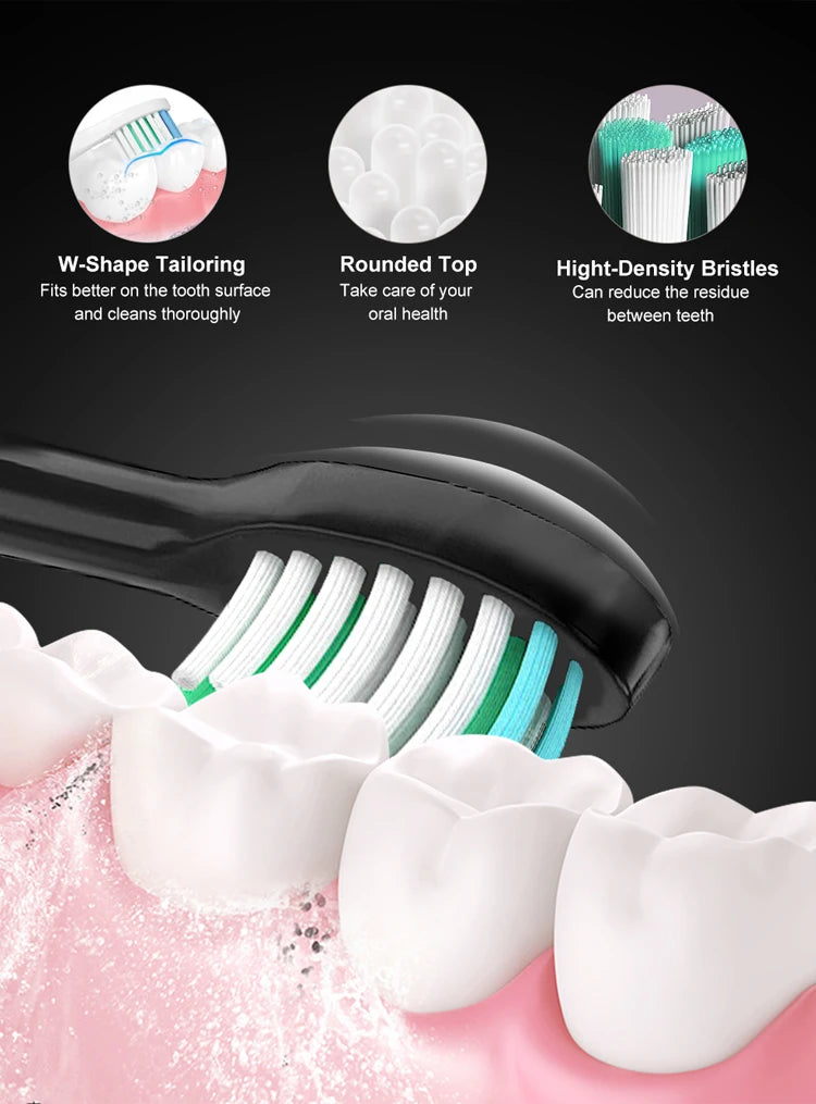 Electric Toothbrush – Rechargeable, 8 Heads, Whitening