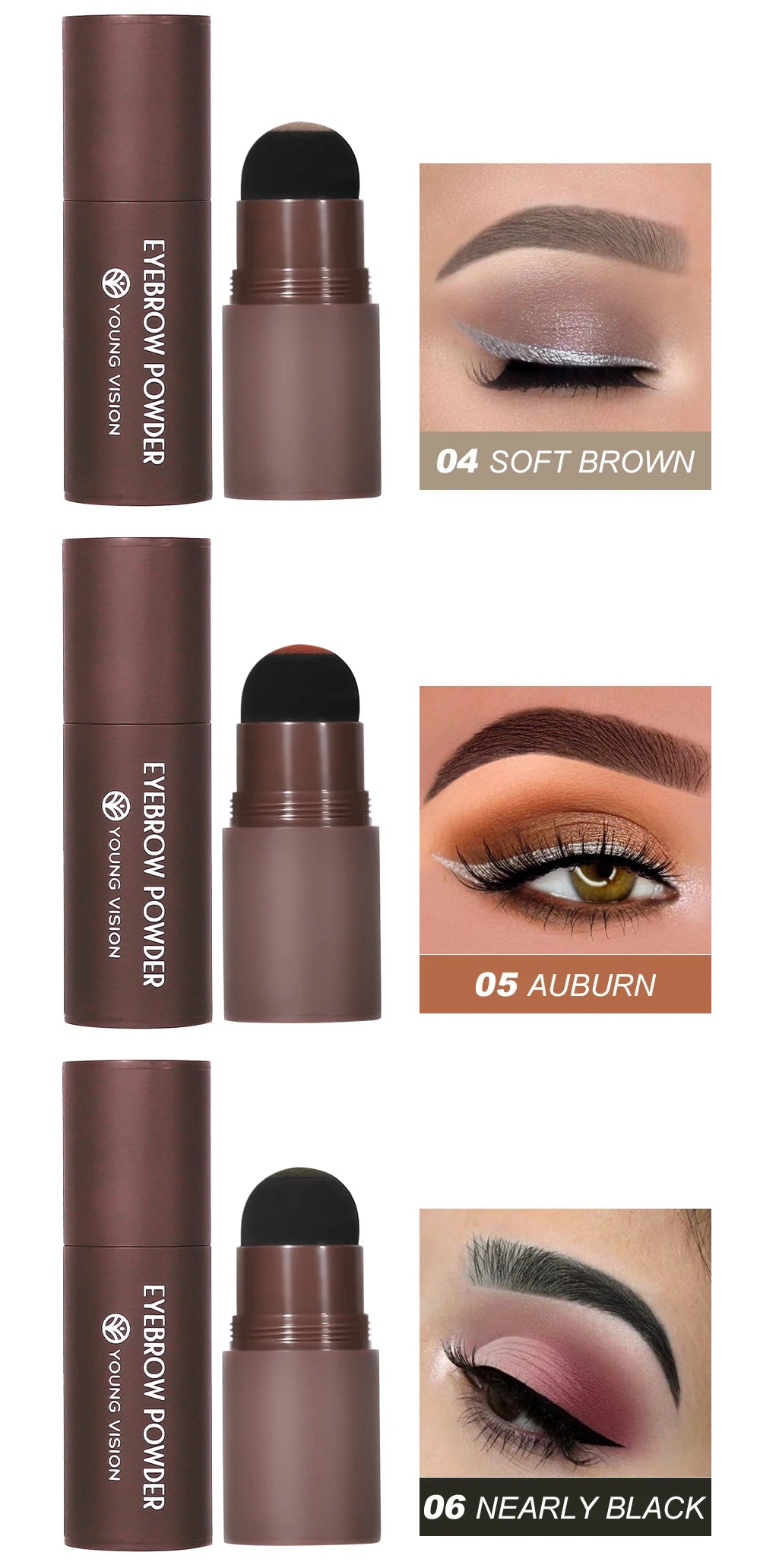 Eyebrow Stamp Stencil Kit – Waterproof Brow Makeup with 10 Stencils