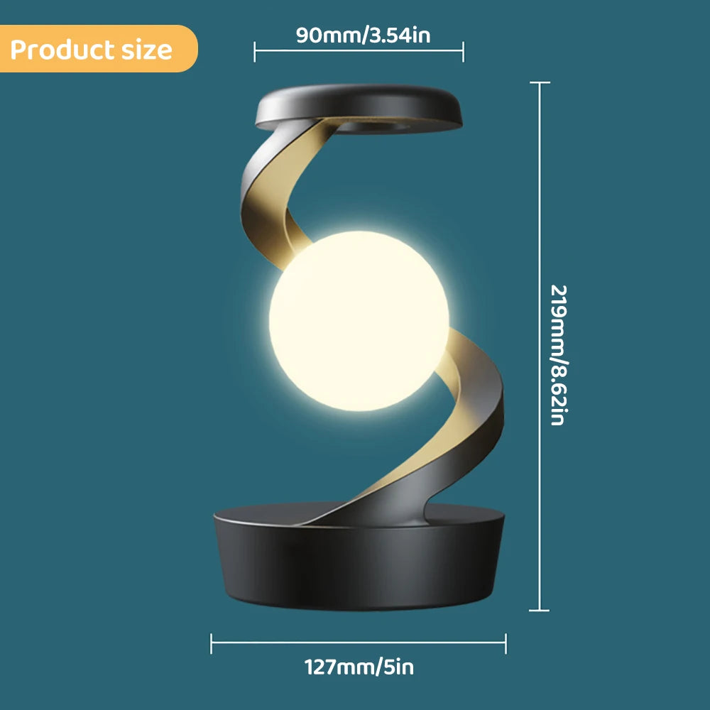 LED 360° Levitating Night Light – Wireless Charging Desk Lamp