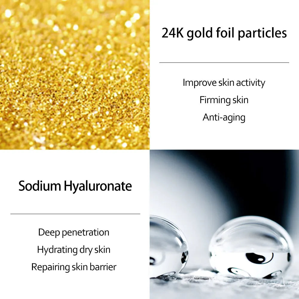 24K Gold Niacinamide Skincare Set – Serum & Eye Cream Kit