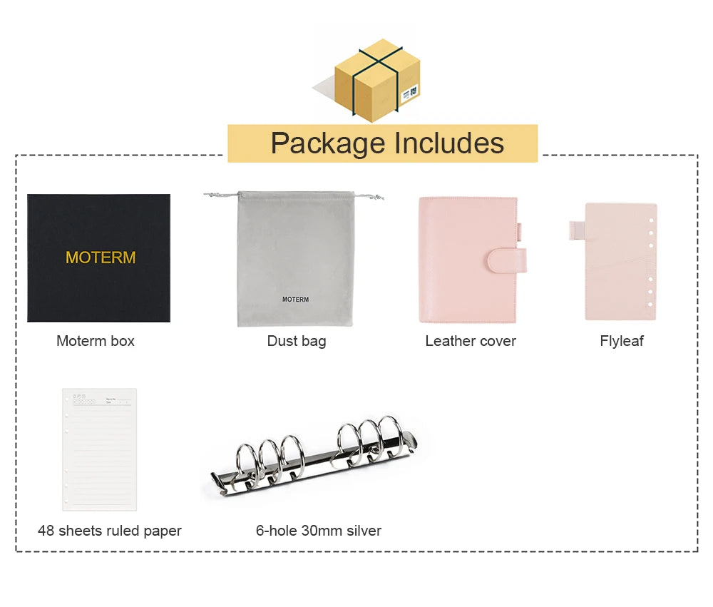 Personal Size Planner – 30mm Rings, Genuine Pebbled Grain Leather