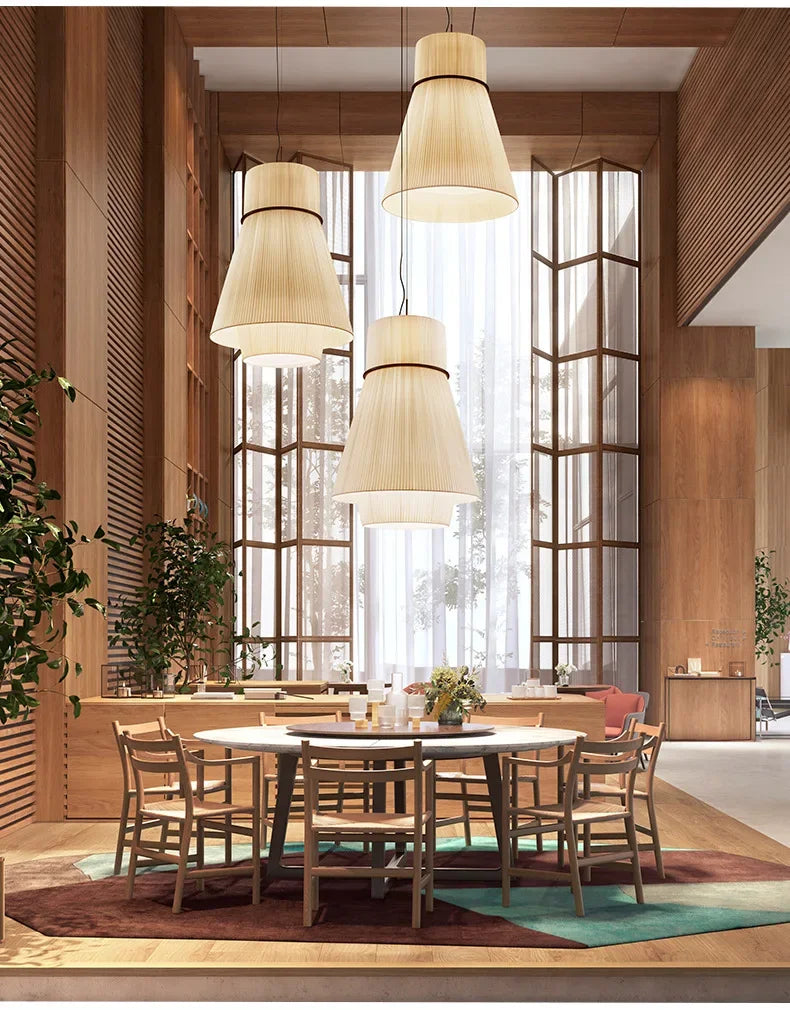 Wabi-Sabi Fabric Pendant Lights – Modern Minimalist Dining Lamps