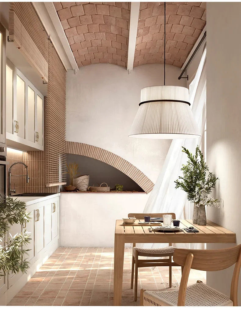 Wabi-Sabi Fabric Pendant Lights – Modern Minimalist Dining Lamps