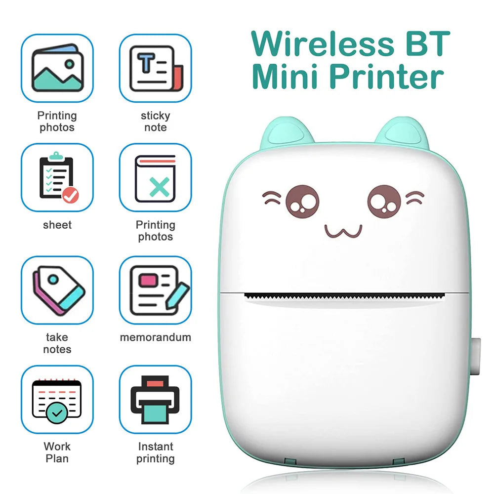 Mini Bluetooth Label Printer – Portable Error Note Photo Printer