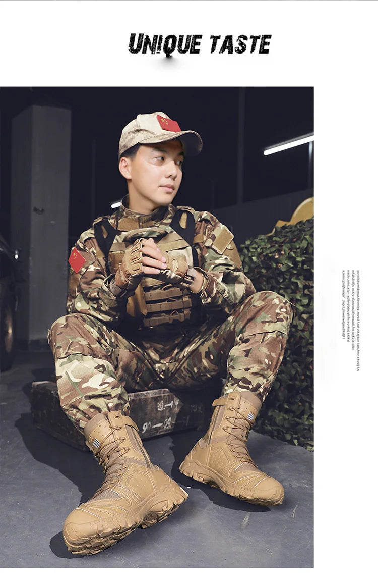 Special Forces Desert Combat Tactical Men's Tall Boots