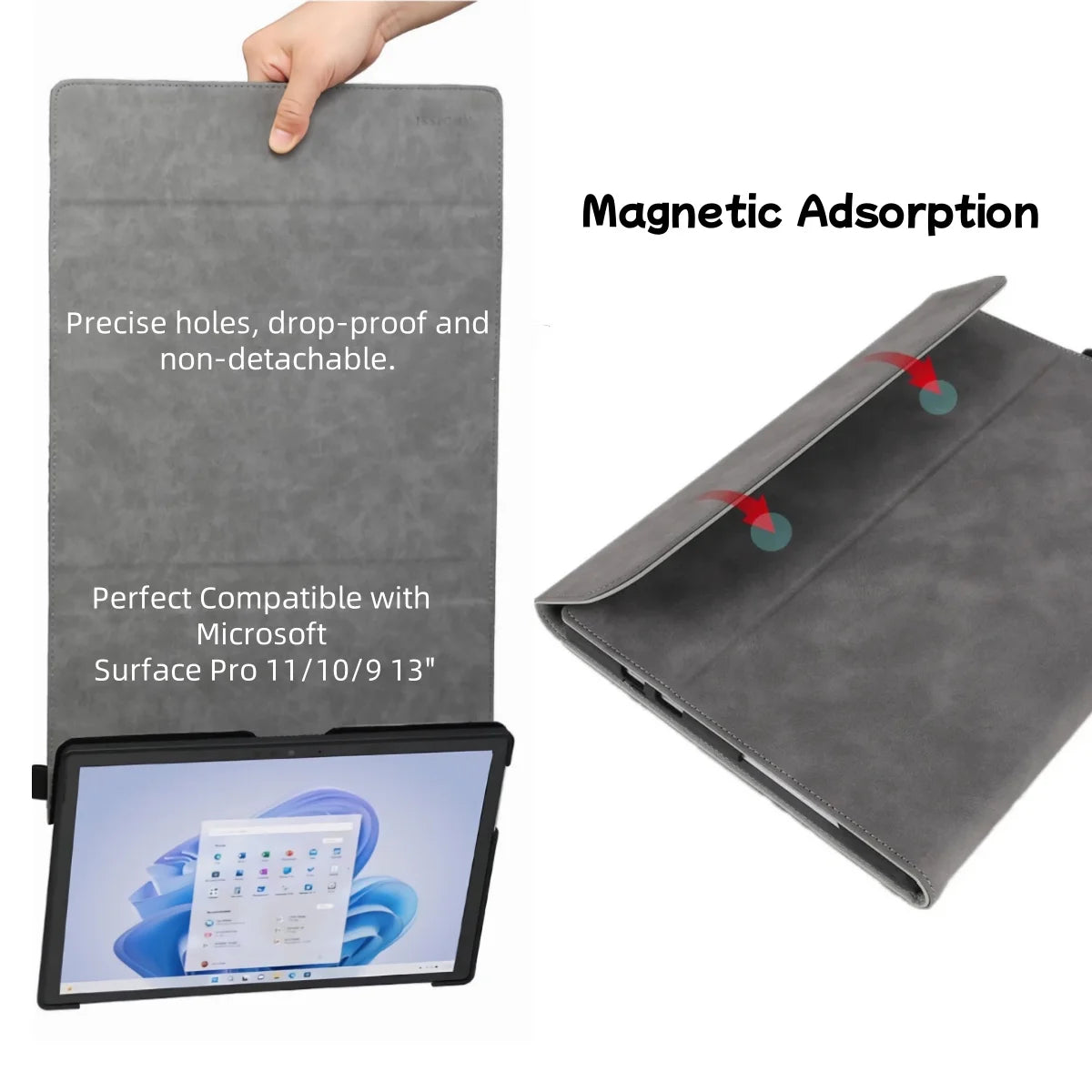 Business Portfolio Case for 13" Surface Pro – Multi-Angle Stand TPU