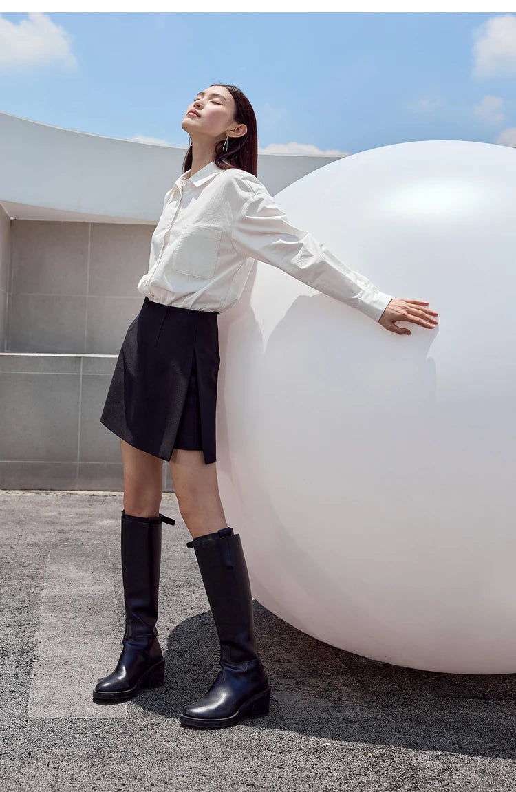 Women’s High Waist A-Line Shorts Skirt – Casual Autumn Fashion