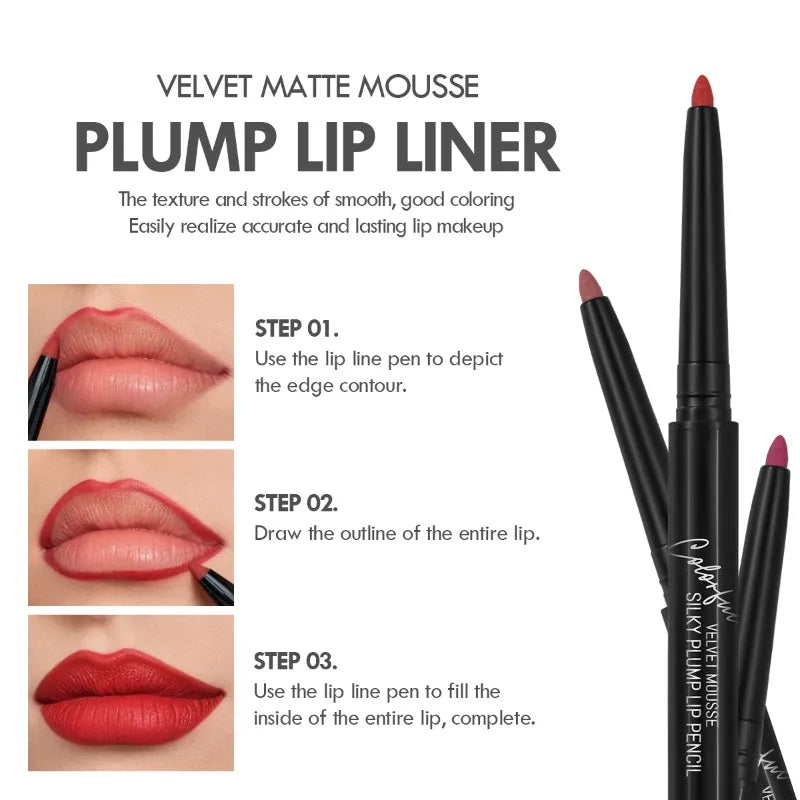 Waterproof Matte Lipliner – 12 Colors, Long-Lasting & Non-Stick