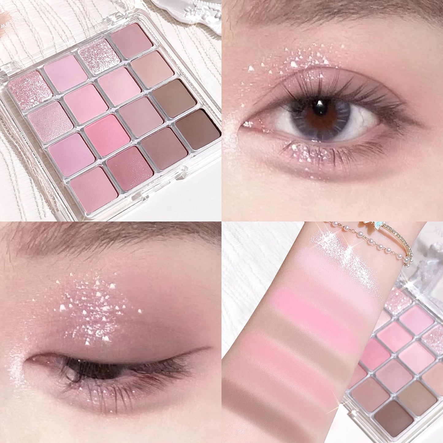 16-Color Sunset Magic Eyeshadow Palette – Matte & Pearl Earth Tones