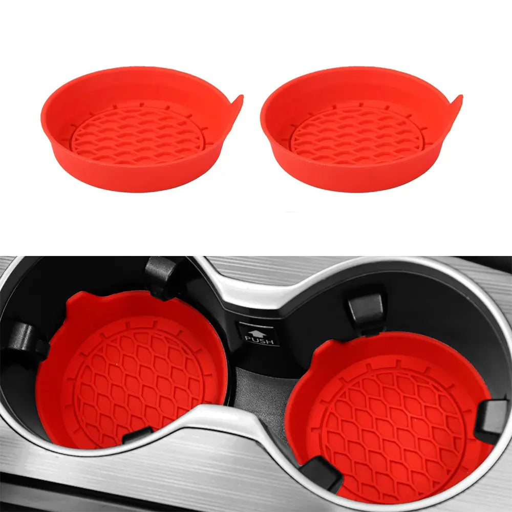 2/4pcs Silicone Car Cup Holder Coasters – Non-Slip & Universal Fit