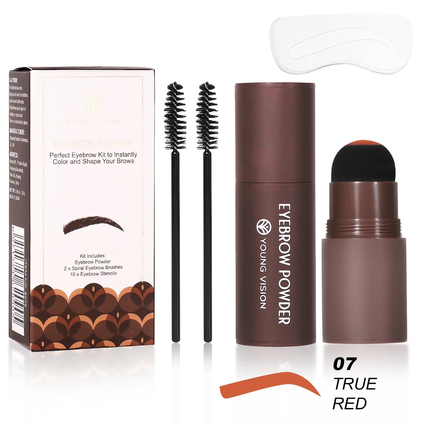 Eyebrow Stamp Stencil Kit – Waterproof Brow Makeup with 10 Stencils