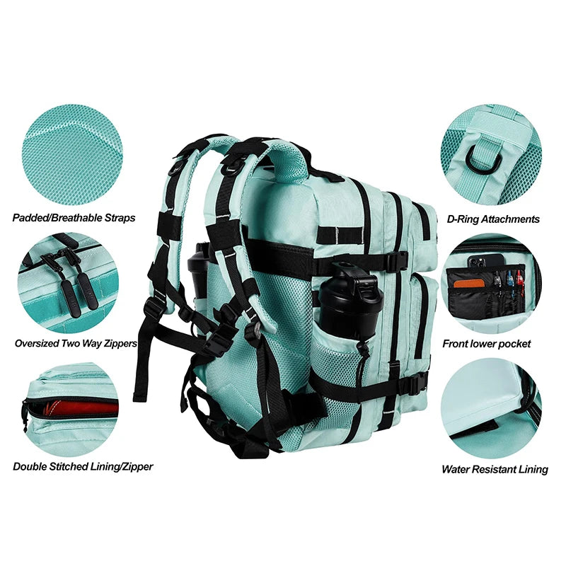 35L Tactical Backpack - Small Gym Bag for Men/Women
