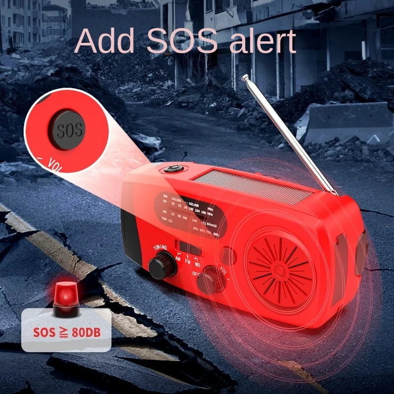 Emergency Hand Crank Radio – Solar, NOAA, Power Bank, FM/AM/WB