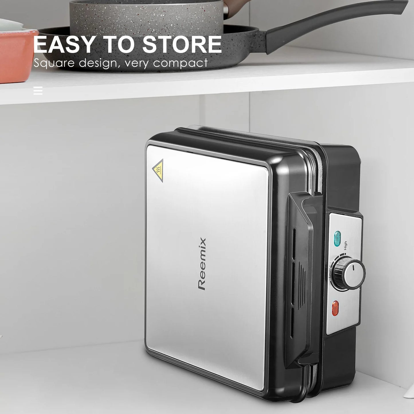 4-Slice Belgian Waffle Maker with Nonstick Plates – 1200W Compact
