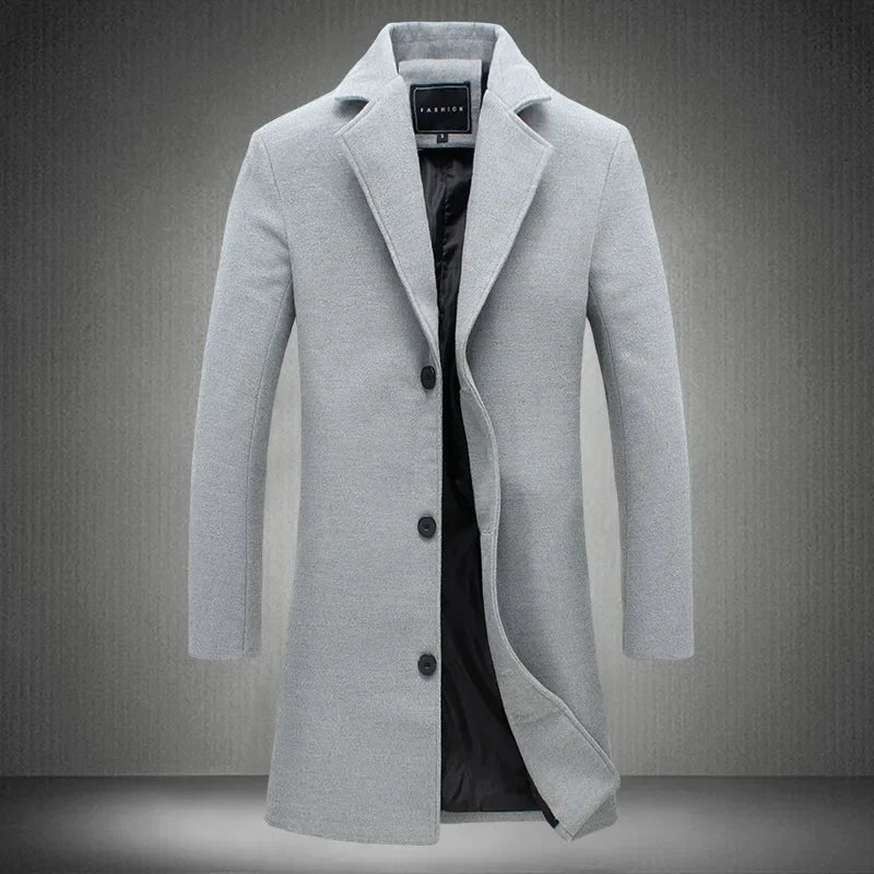 Cartmela 2024 Wool-Blend Long Coat for Men