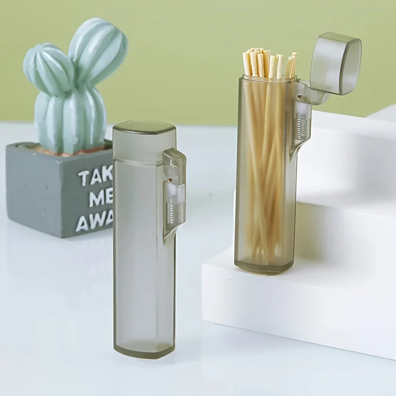 Portable Clear Toothpick Holder for Travel, Kitchen & Outdoor Use
