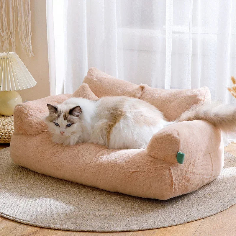 Plush Cat Bed House & Dog Sofa Beds
