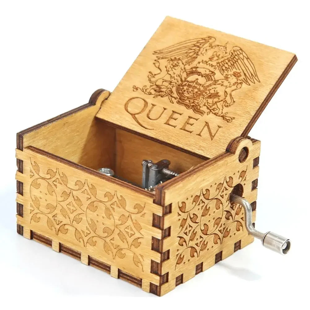 Wooden Hand Crank Music Box
