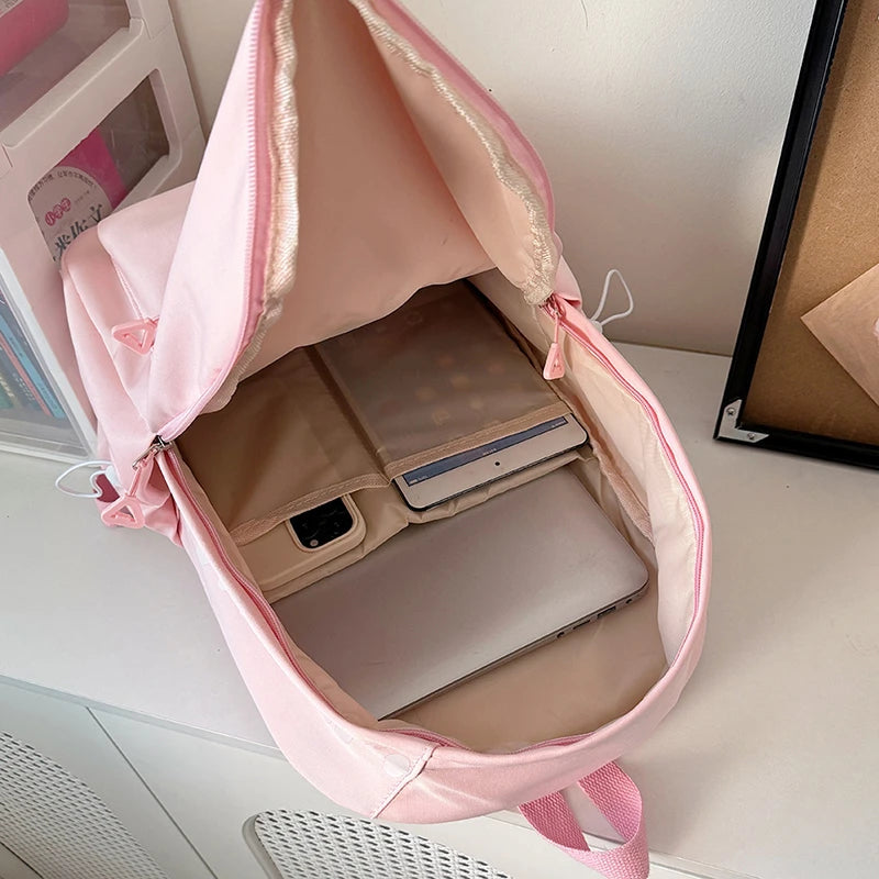 Women’s Waterproof Nylon Backpack – Simple School & Travel Bag