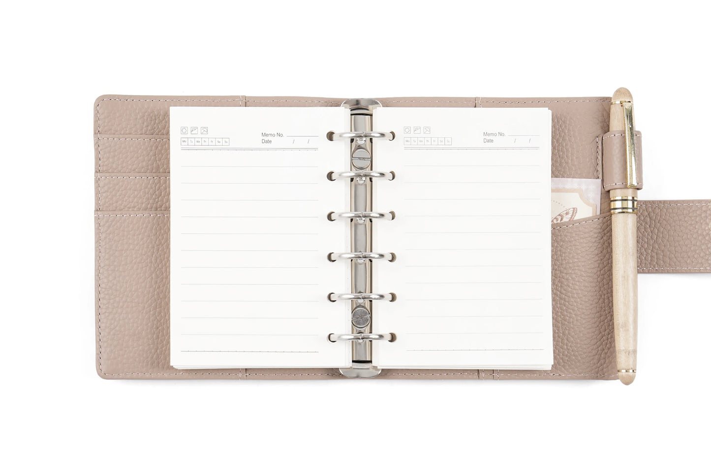 Elite Pocket A7 Rings Planner Cover – Pebbled Grain Leather, 25mm Rings