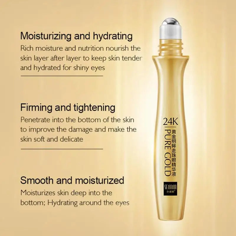 24K Gold Eye Roller Cream – Hydrating, Anti-Dark Circles, 15ml