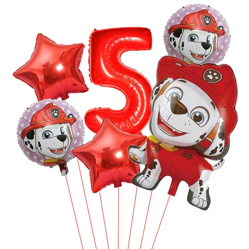 6pcs Paw Patrol Foil Balloons – Kids Birthday Party Decorations