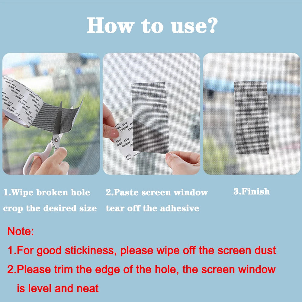 Waterproof Screen Repair Tape – Self-Adhesive Insect Mesh Patch