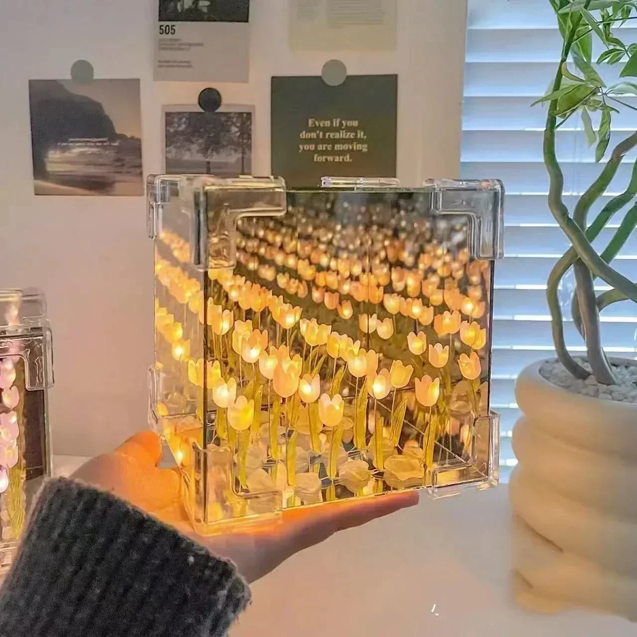 DIY Tulip Flower Night Lamp Kit – 3D Sea Cube Gift for Couples