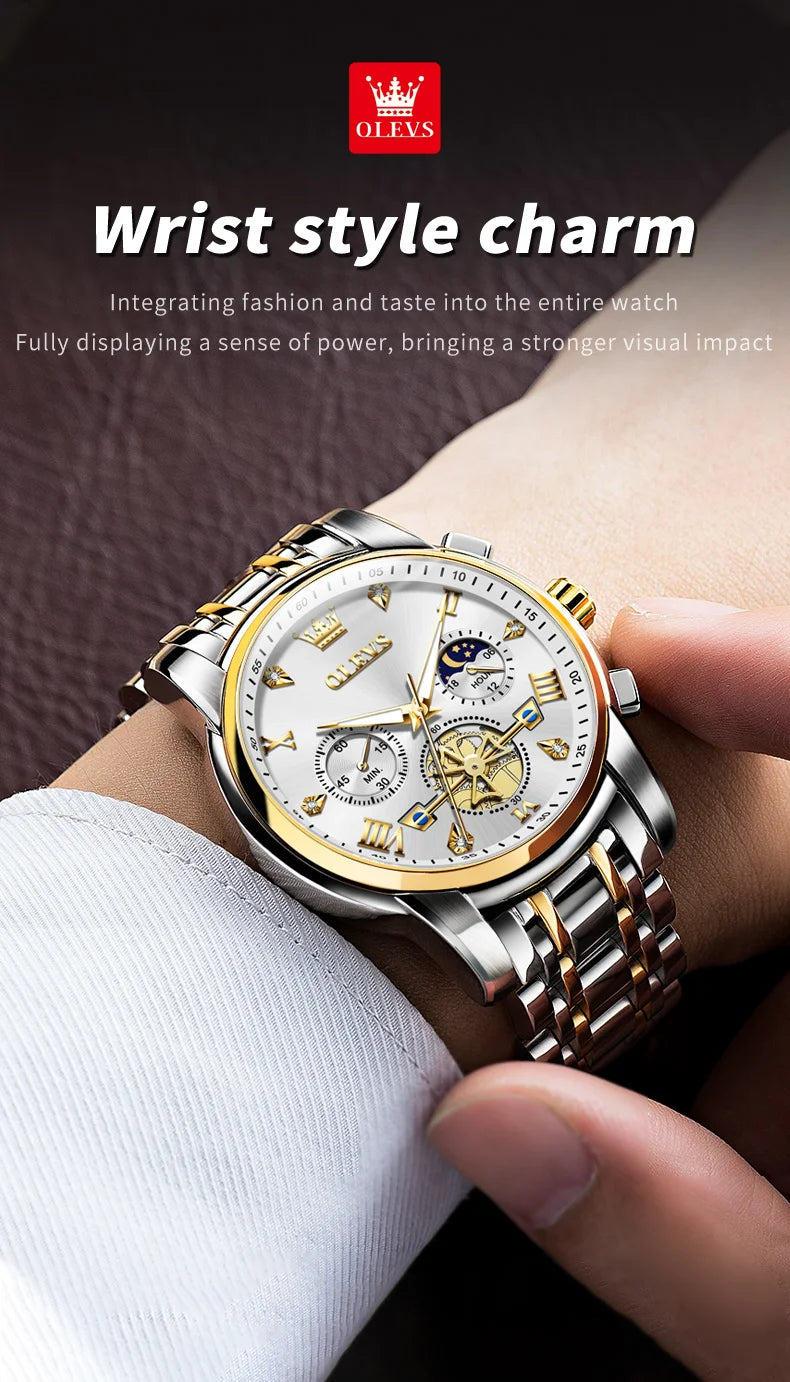 Cartmela 2856 Men’s Quartz Watch – Skeleton Flywheel Chronograph