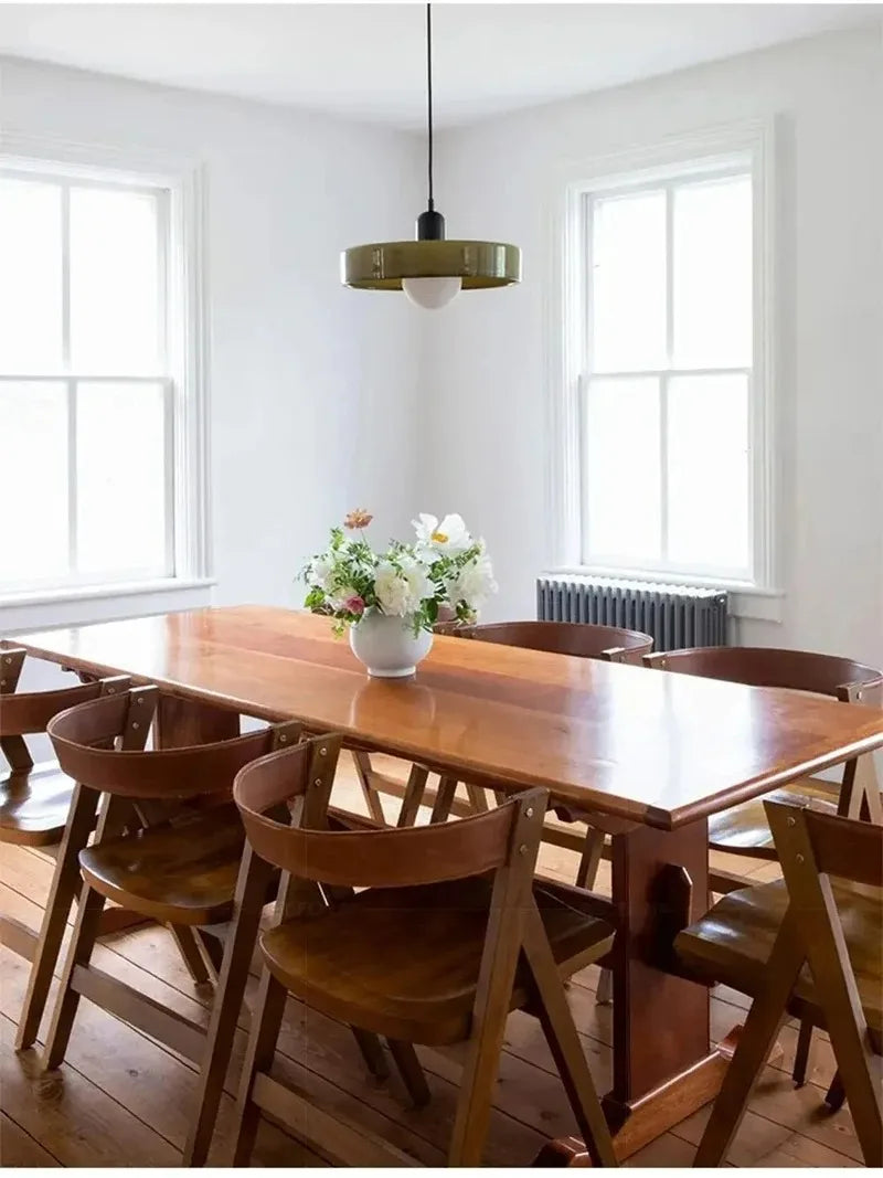 Nordic Retro Glass Pendant Lamp – E27 LED Indoor Chandelier