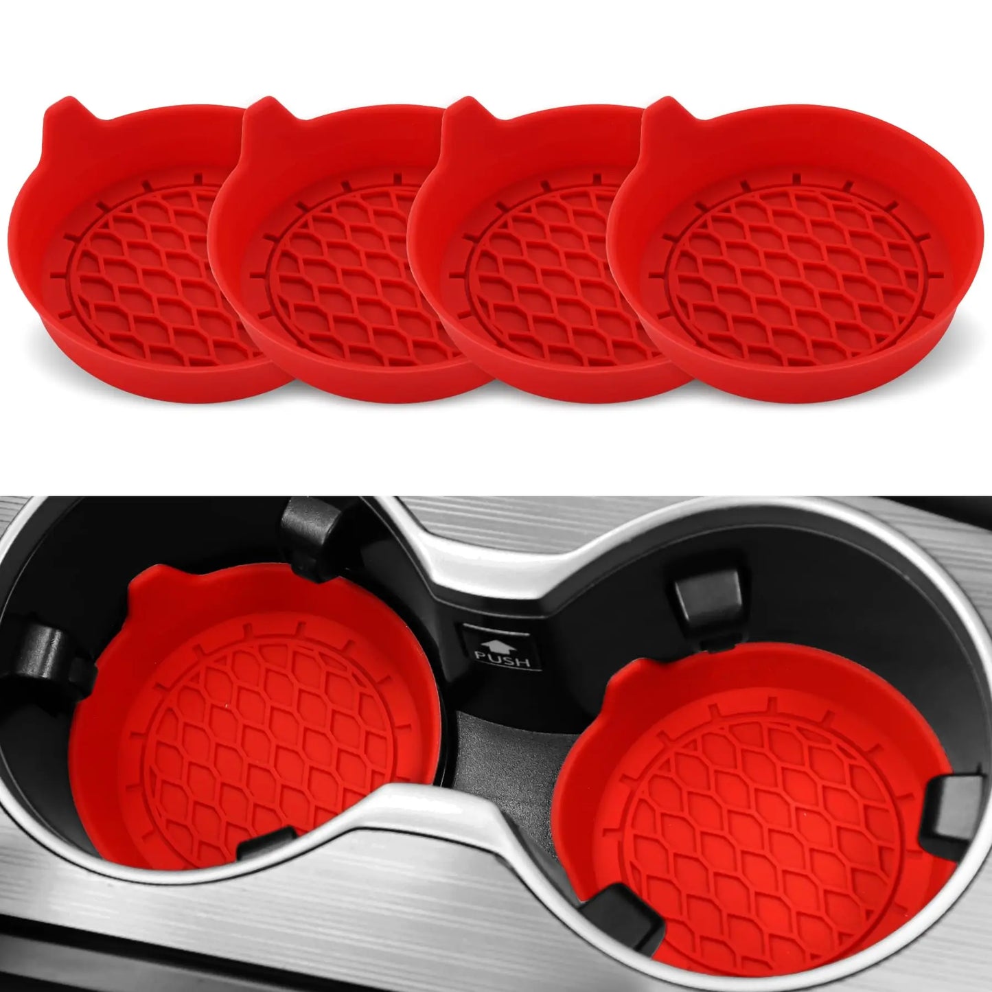 2/4pcs Silicone Car Cup Holder Coasters – Non-Slip & Universal Fit