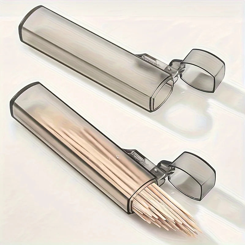 Portable Clear Toothpick Holder for Travel, Kitchen & Outdoor Use