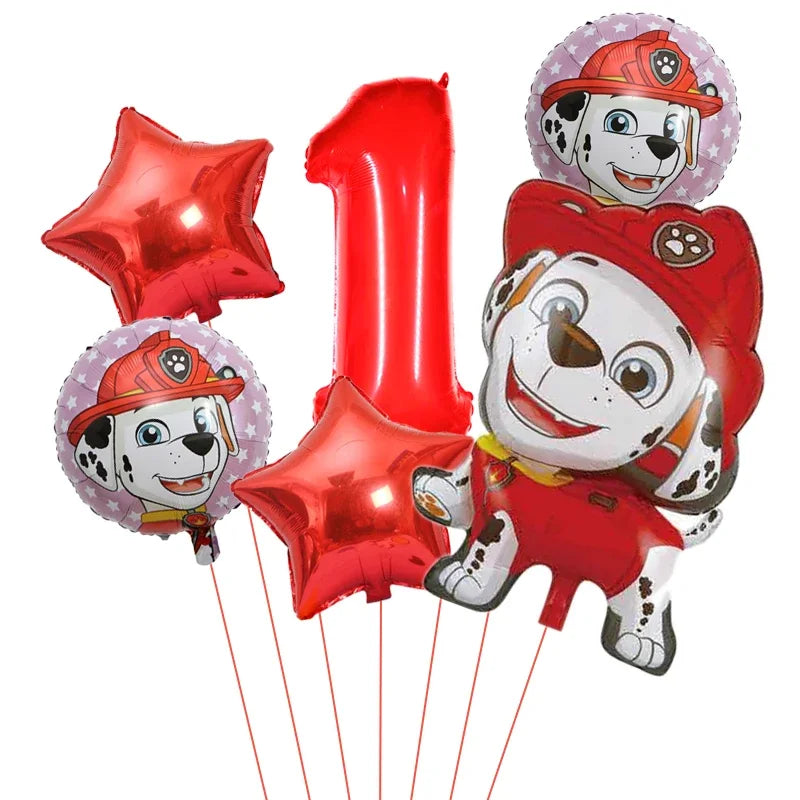6pcs Paw Patrol Foil Balloons – Kids Birthday Party Decorations