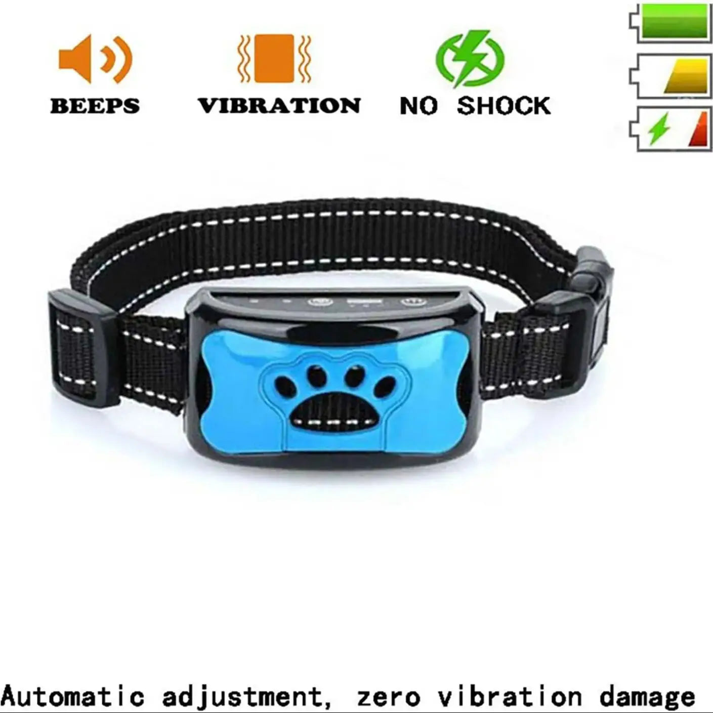 Rechargeable Waterproof Anti Bark Dog Collar with Vibration & Beep