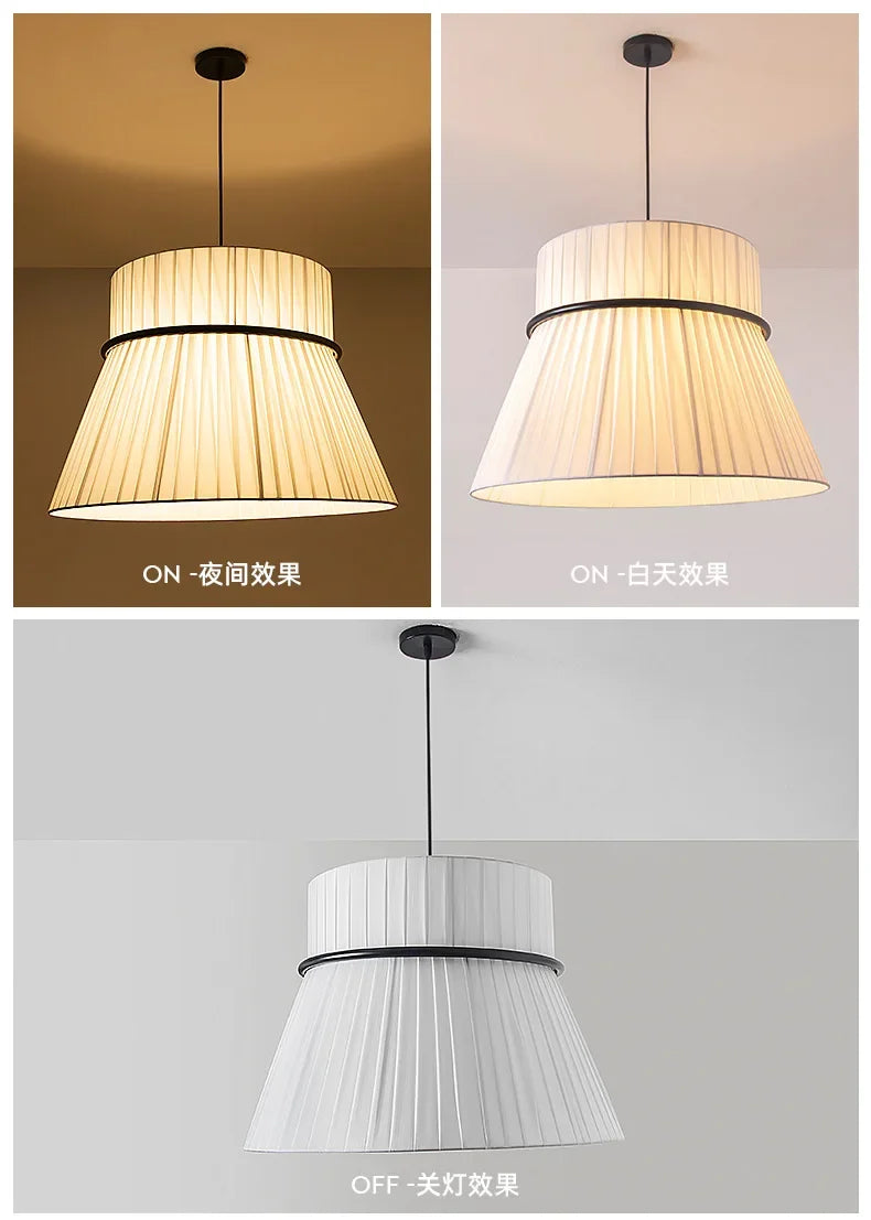 Wabi-Sabi Fabric Pendant Lights – Modern Minimalist Dining Lamps