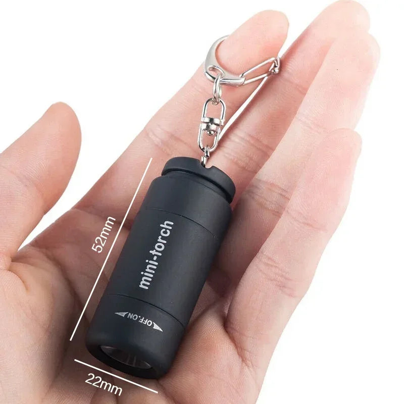 USB Rechargeable LED Pocket Flashlight – Mini Keychain, Waterproof