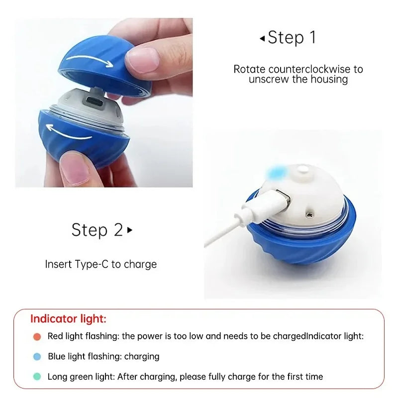 Automatic Moving Bouncing Dog Toy Ball – USB Rechargeable Interactive