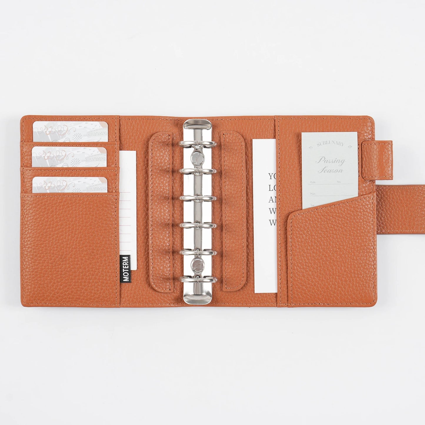 Elite Pocket A7 Rings Planner Cover – Pebbled Grain Leather, 25mm Rings