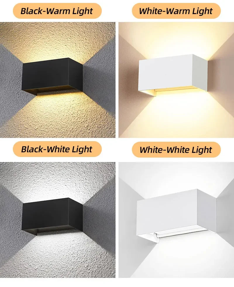 Waterproof Aluminum LED Wall Lamp – 12W/24W Indoor Outdoor Light