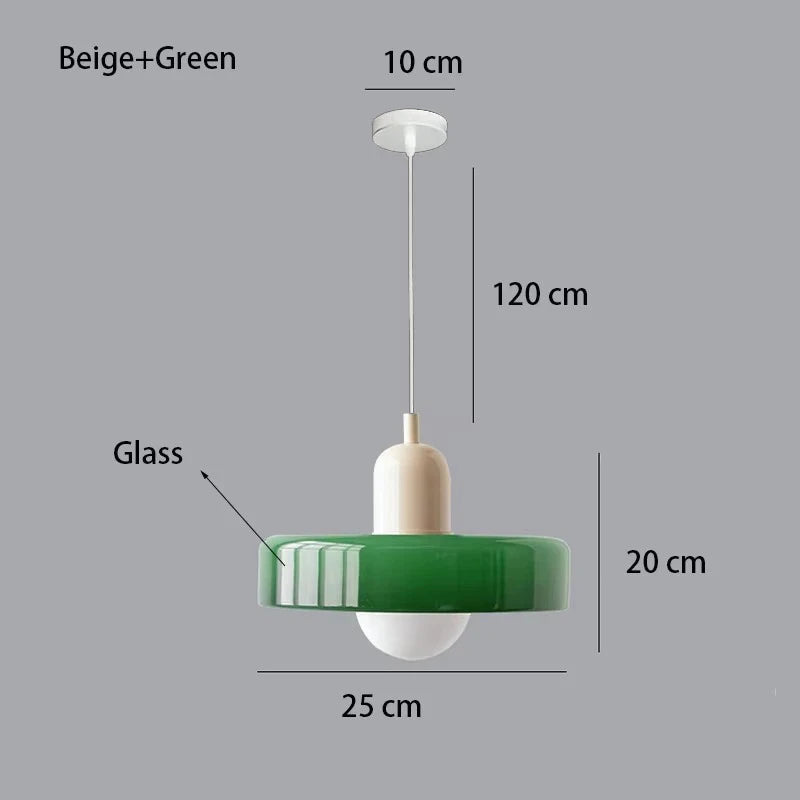 Nordic Retro Glass Pendant Lamp – E27 LED Indoor Chandelier