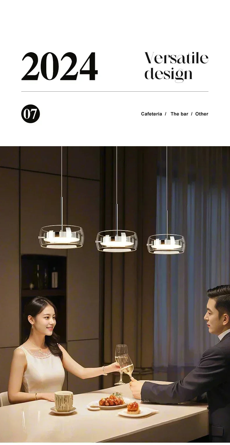 Cartmela Modern LED Glass Pendant Light