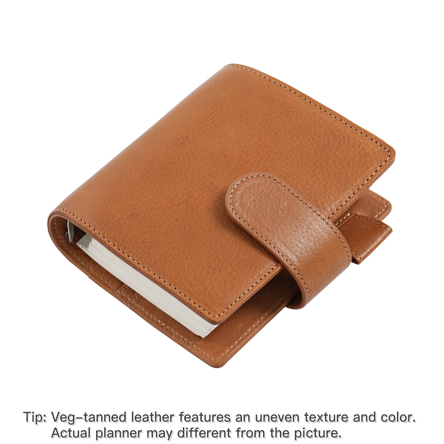 Pocket/A7 Ring Planner – 25mm Vegetable Tanned Leather Organizer