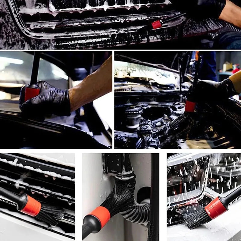 5Pcs Car Cleaning Brush Kit - Auto Detail Brushes